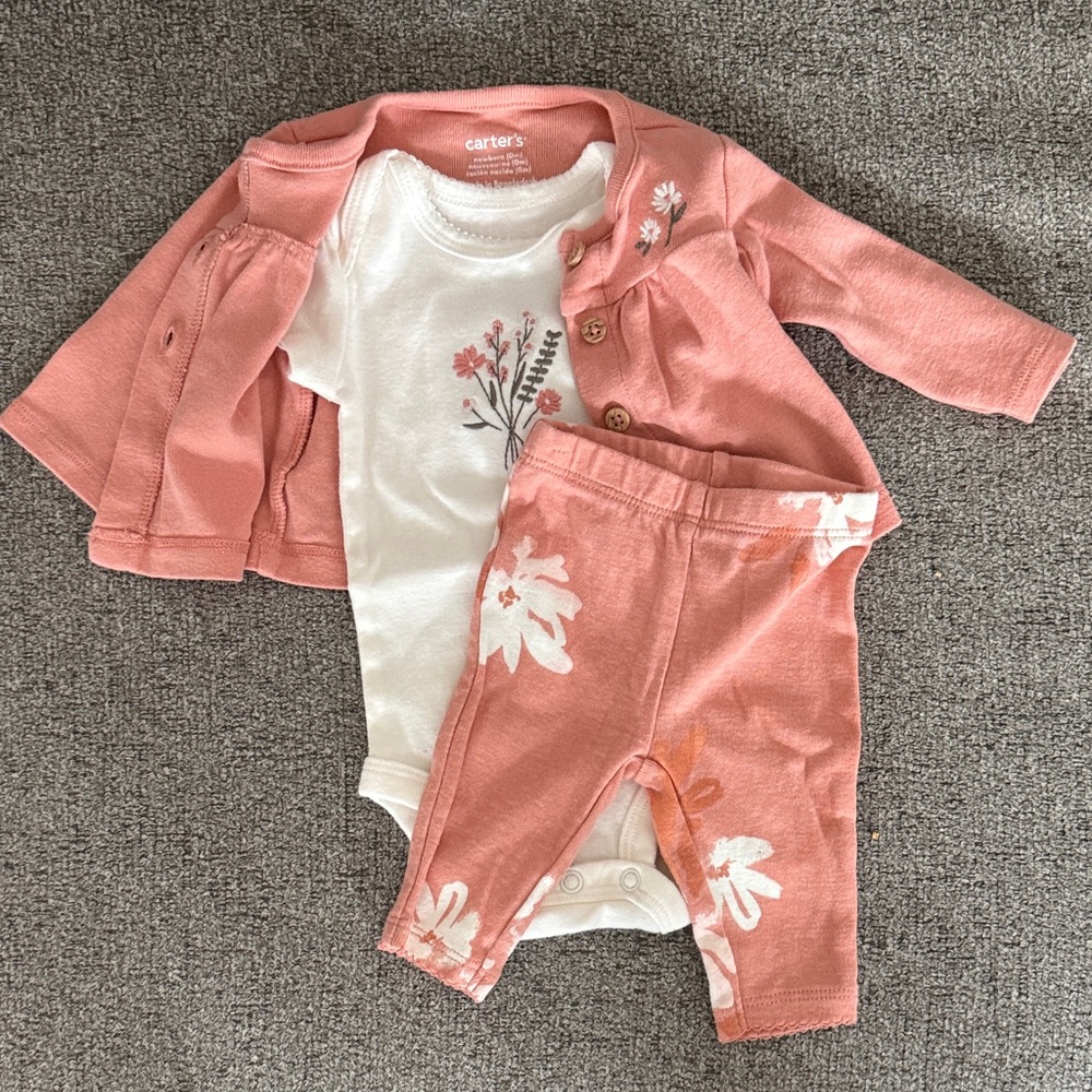Carter's Coral and White Baby Set